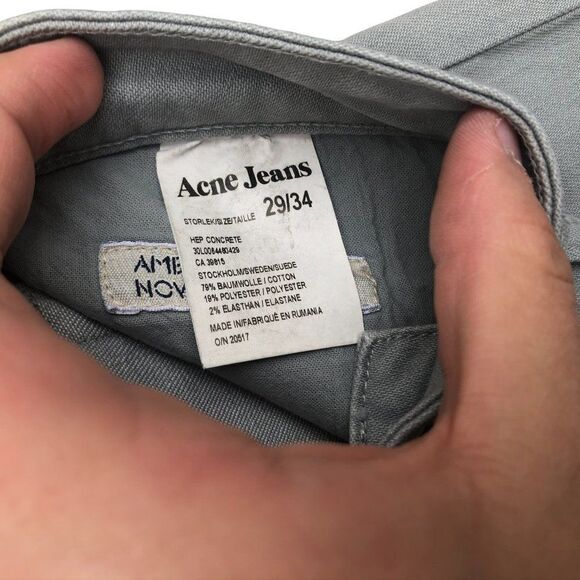 ACNE Studios Jeans Size 29 Hep Concrete Gray Designer Denim - Picture 5 of 9